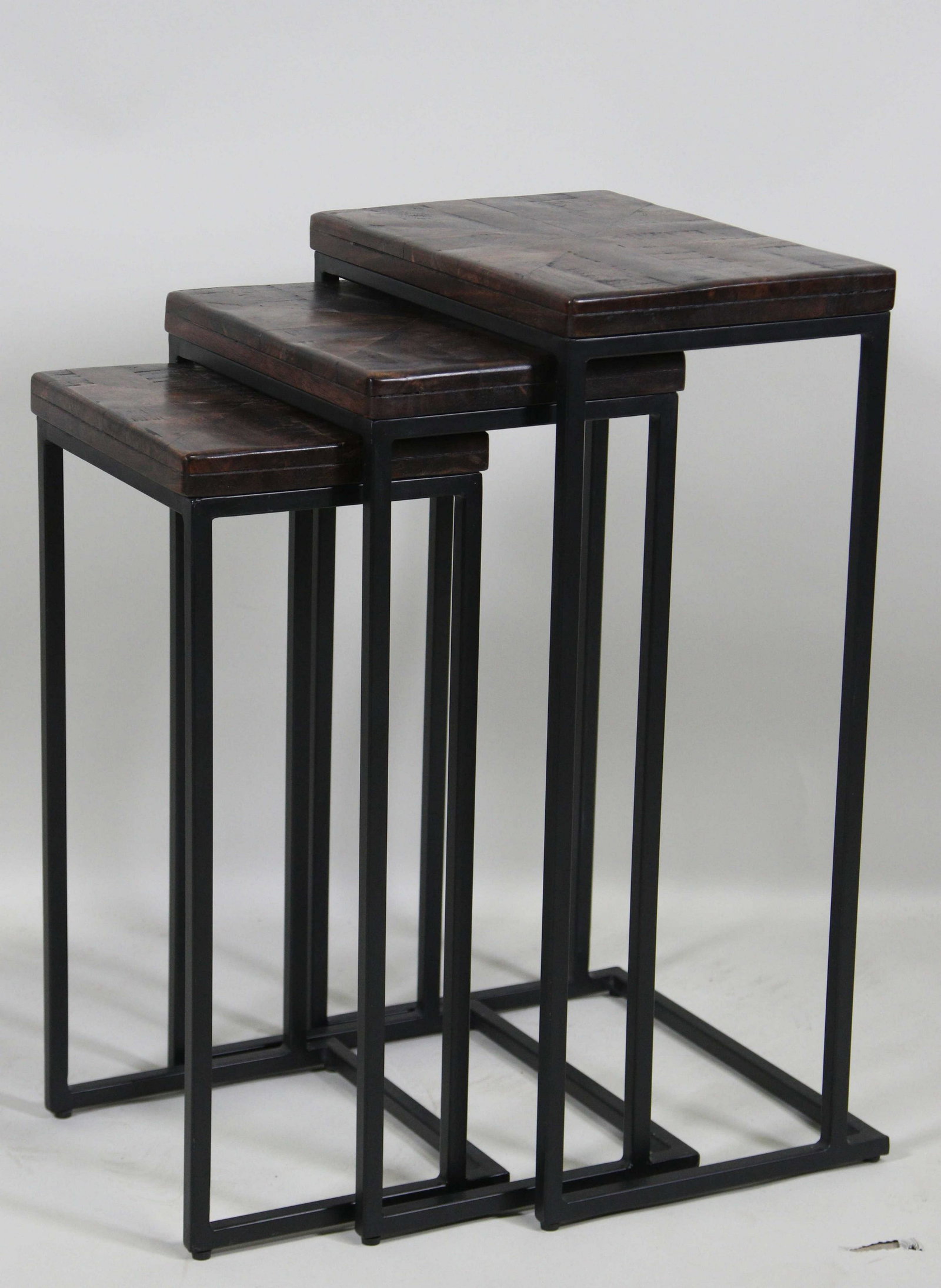THREE PIECE NEST OF TABLES: THREE PIECE NEST OF TABLES. Height: 26 in. by Width: 15 1/2 in. by Depth: 10 IN.