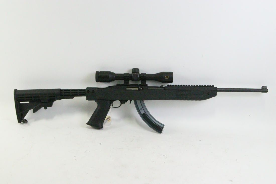 RUGER 10/22 .22LR RIFLE (USED): RUGER 10/22 .22LR RIFLE WITH A TAPCO AFTERMARKET STOCK & NIKON PROSTAFF RIMFIRE SCOPECALIBER: .22LR;SERIAL NUMBER: 354-92167;USED FIREARM - INCLUDES ONE MAG(L1730) **FROM THE JOHN WALTON ESTATE**