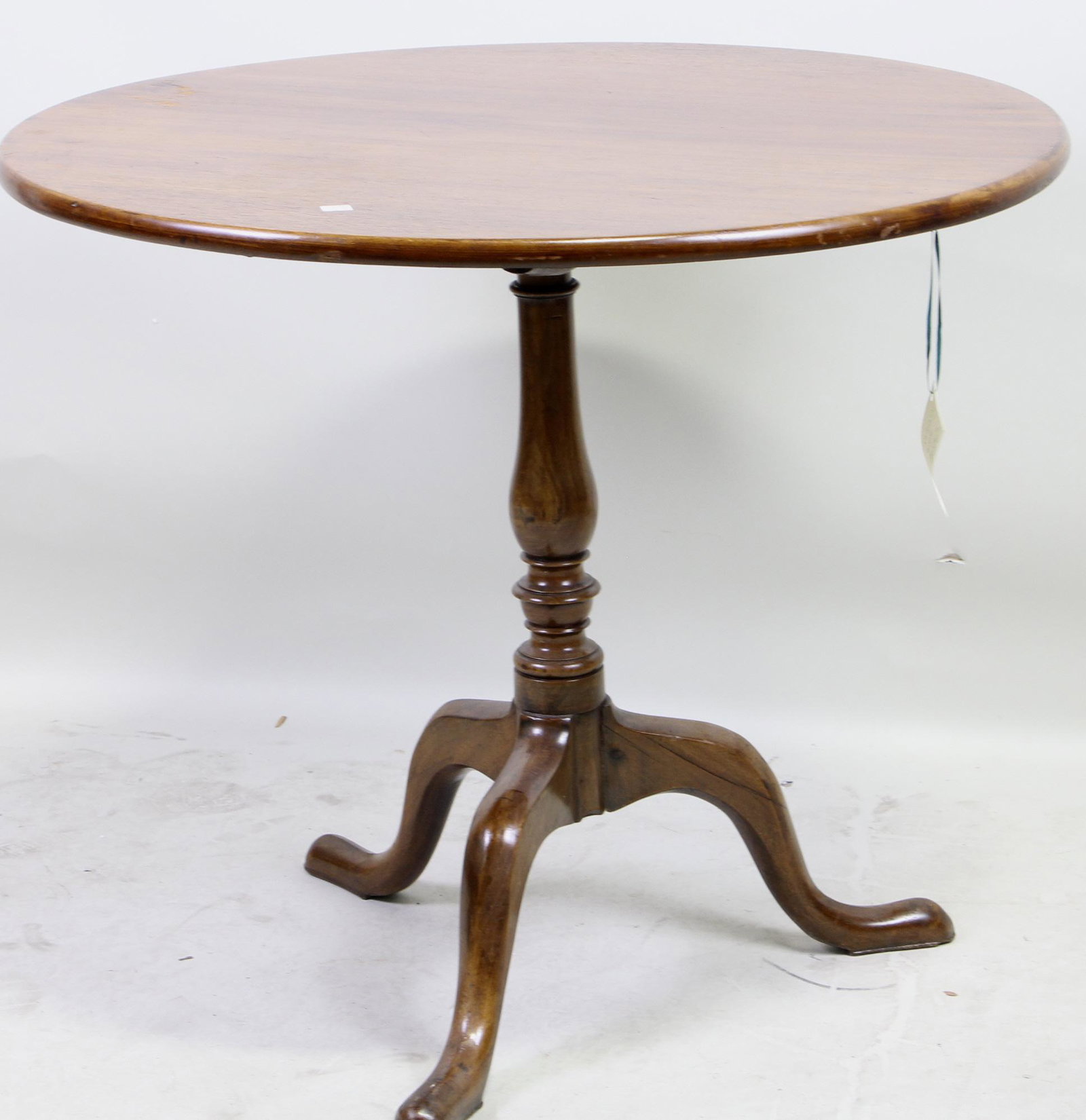 19th CENTURY GEORGIAN MAHOGANY TILT TOP TABLE: 19th CENTURY GEORGIAN MAHOGANY TILT TOP TABLE. Height: 27 in. by Width: 31 in.