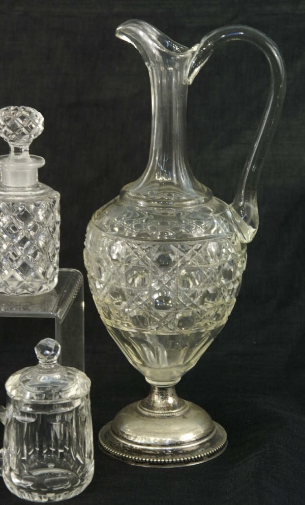 BOX LOT OF NINE PIECE CRYSTAL DECANTERS - 2