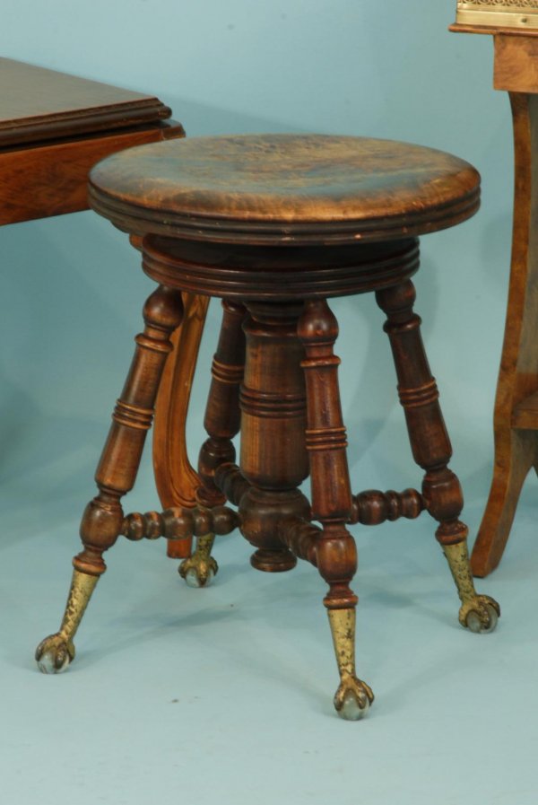 PIANO STOOL, LIDDED BOX, TABLE, AND A PIANO BENCH - 2