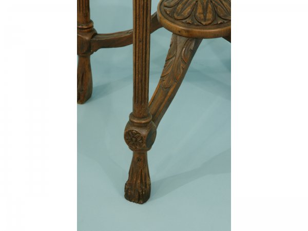 ANTIQUE VICTORIAN MARBLE TOP LAMP TABLE - 3