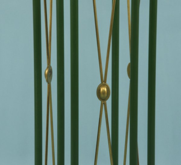 SEXTAGONAL COLUMN PEDESTAL IN BRASS AND METAL - 3