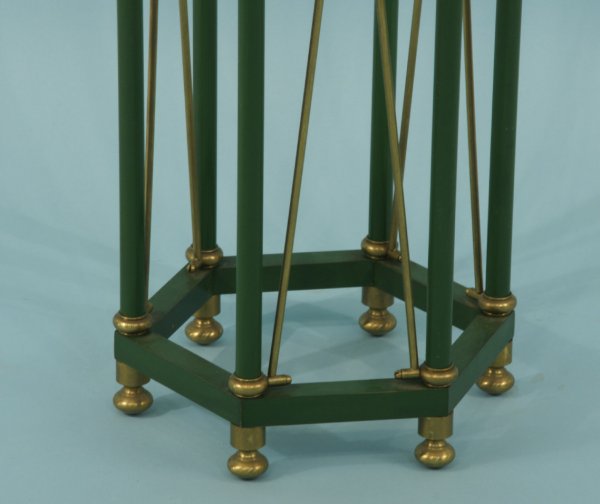 SEXTAGONAL COLUMN PEDESTAL IN BRASS AND METAL - 4