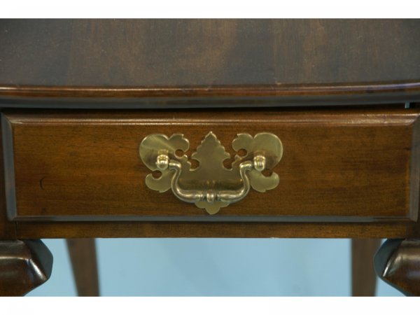 A MAHOGANY FLIP-TOP END TABLE BY HARDEN - 4