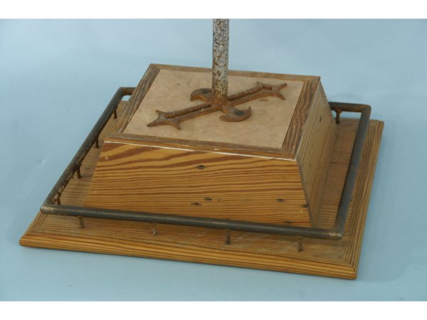 A WOODEN NAUTICAL LAMP - 2