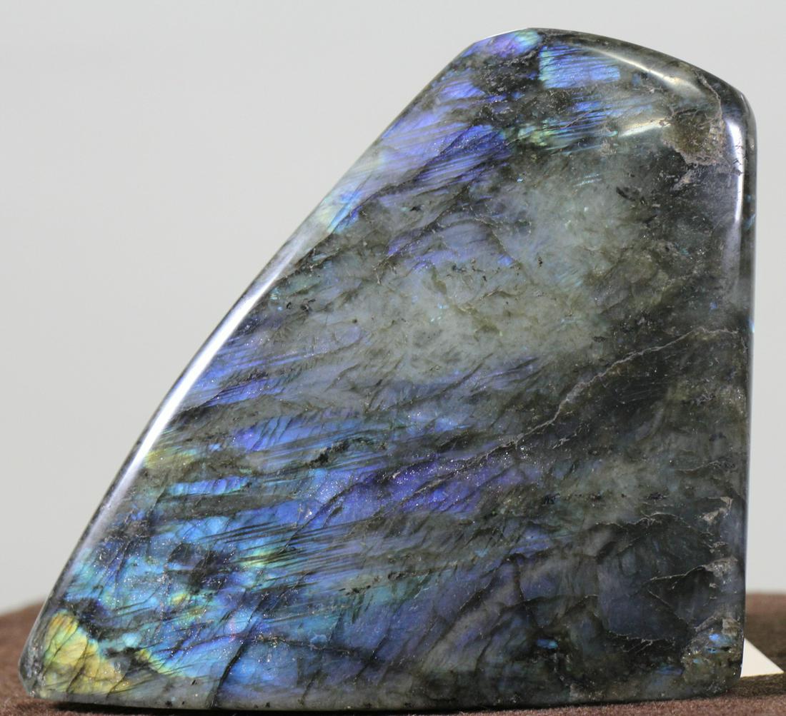 BLUE & GREEN LABRADORITE: BLUE & GREEN LABRADORITE - (LA23) - 2.8LBS Height: 4 in. by Width: 5 in. by Depth: 2