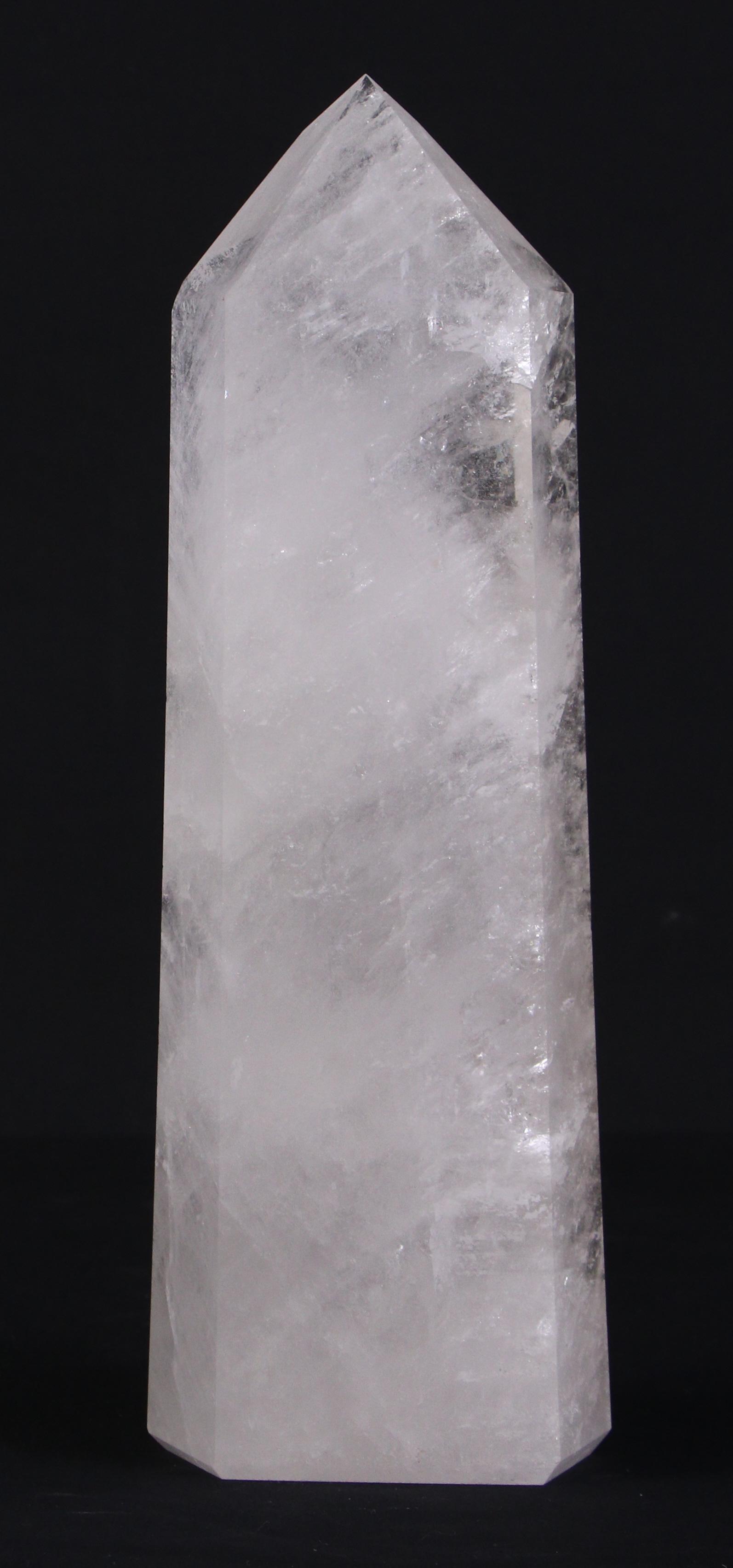 QUARTZ OBELISK: QUARTZ OBELISK - 10.0LBS Height: 14 in. by Width: 5 in. by Depth: 3