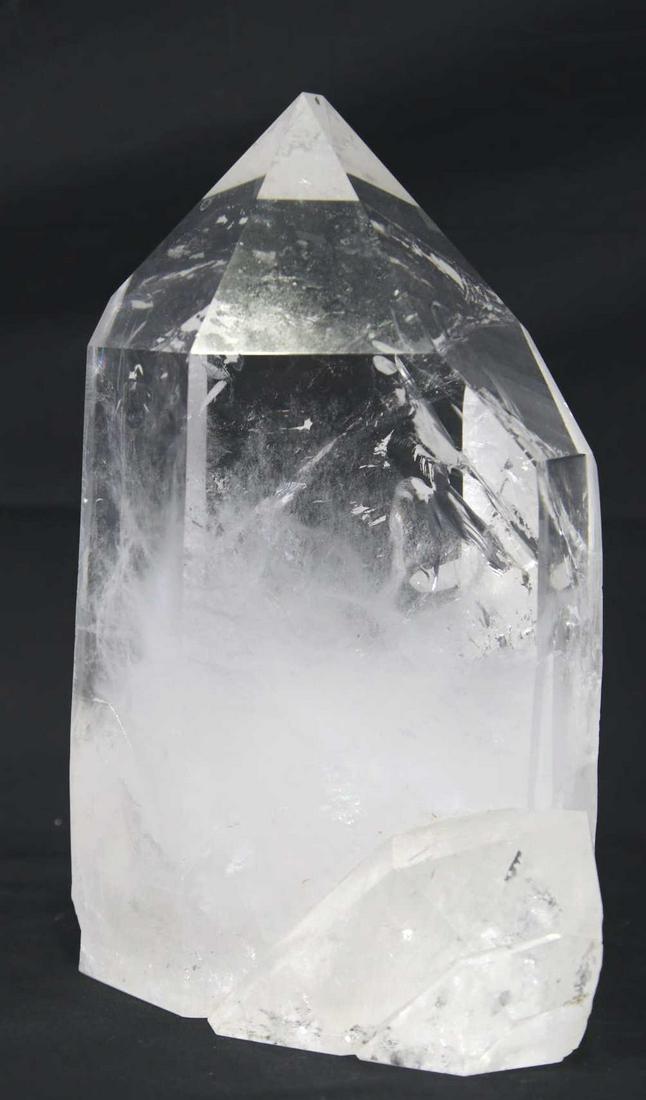 HUGE QUARTZ POINT W/INCLUSIONS: HUGE QUARTZ POINT W/INCLUSIONS - DD37 22LBS Height: 11 in. by Width: 7 in. by Depth: 8