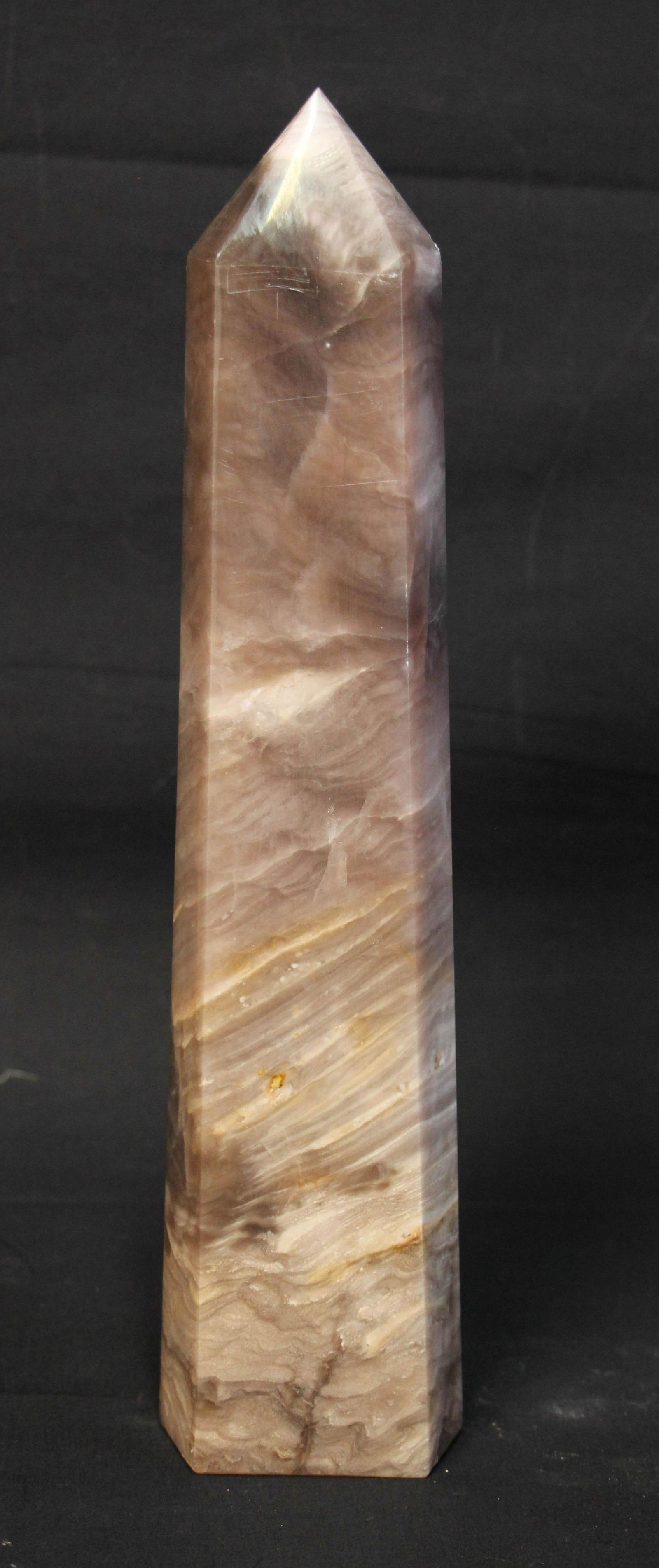 14in FLUORITE OBELISK: 14in FLUORITE OBELISK (P10) - 8.4LBS Height: 14 in. by Width: 4 in. by Depth: 3