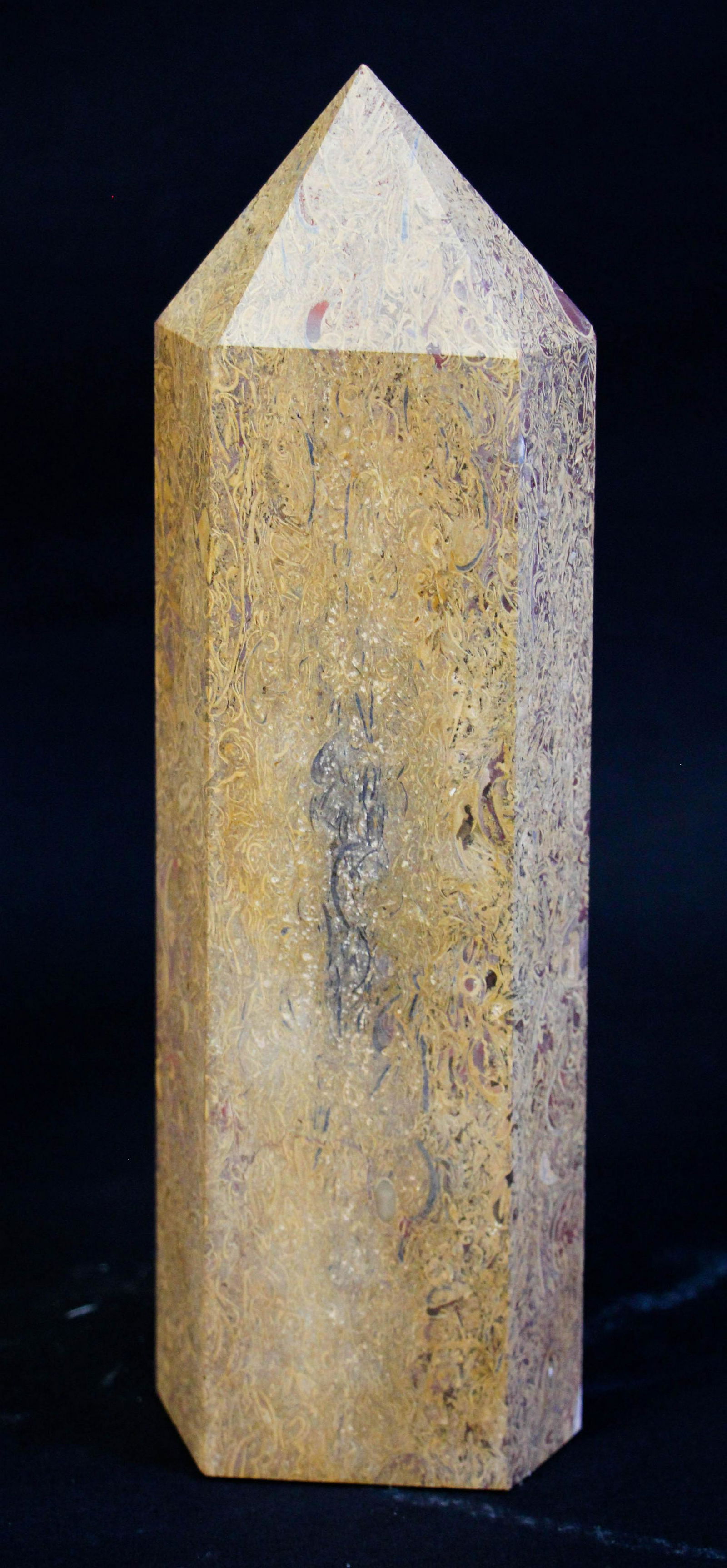 11in CALLIGRAPHY JASPER OBELISK: 11in CALLIGRAPHY JASPER OBELISK (P6) 6 LB Height: 12
