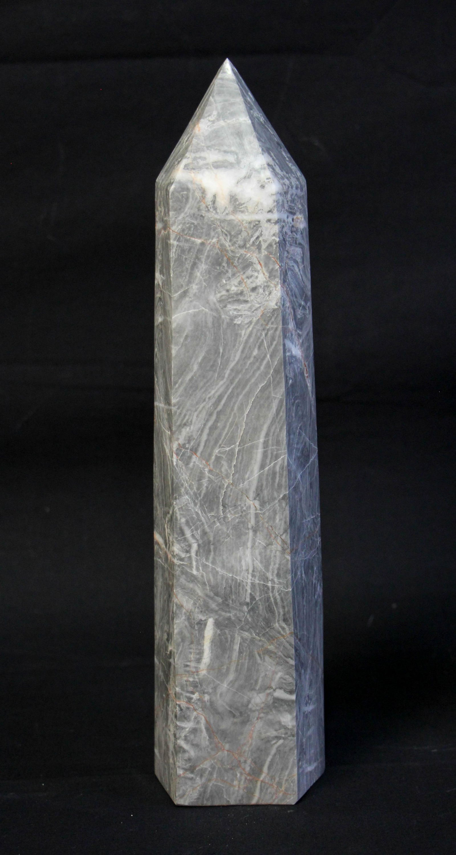 12in MAPSTONE JASPER OBELISK: 12in MAPSTONE JASPER OBELISK (P19) 8 LB Height: 13
