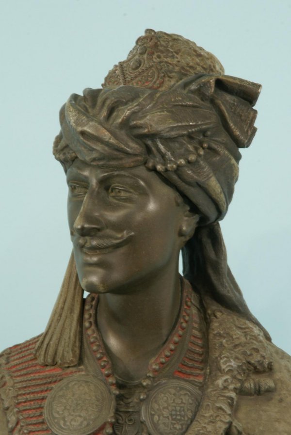 PAIR OF 19th CENTURY SPELTER BUSTS - 10