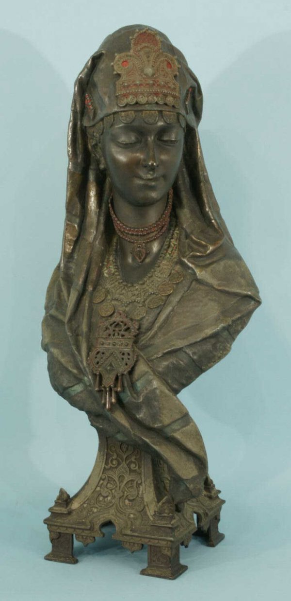 PAIR OF 19th CENTURY SPELTER BUSTS - 2