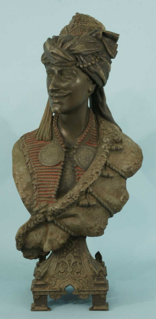 PAIR OF 19th CENTURY SPELTER BUSTS - 3