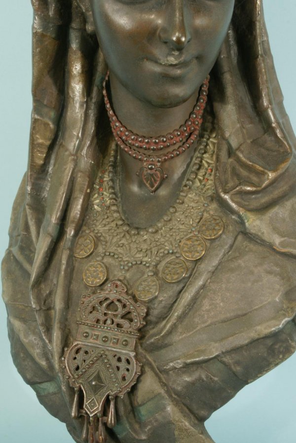 PAIR OF 19th CENTURY SPELTER BUSTS - 8