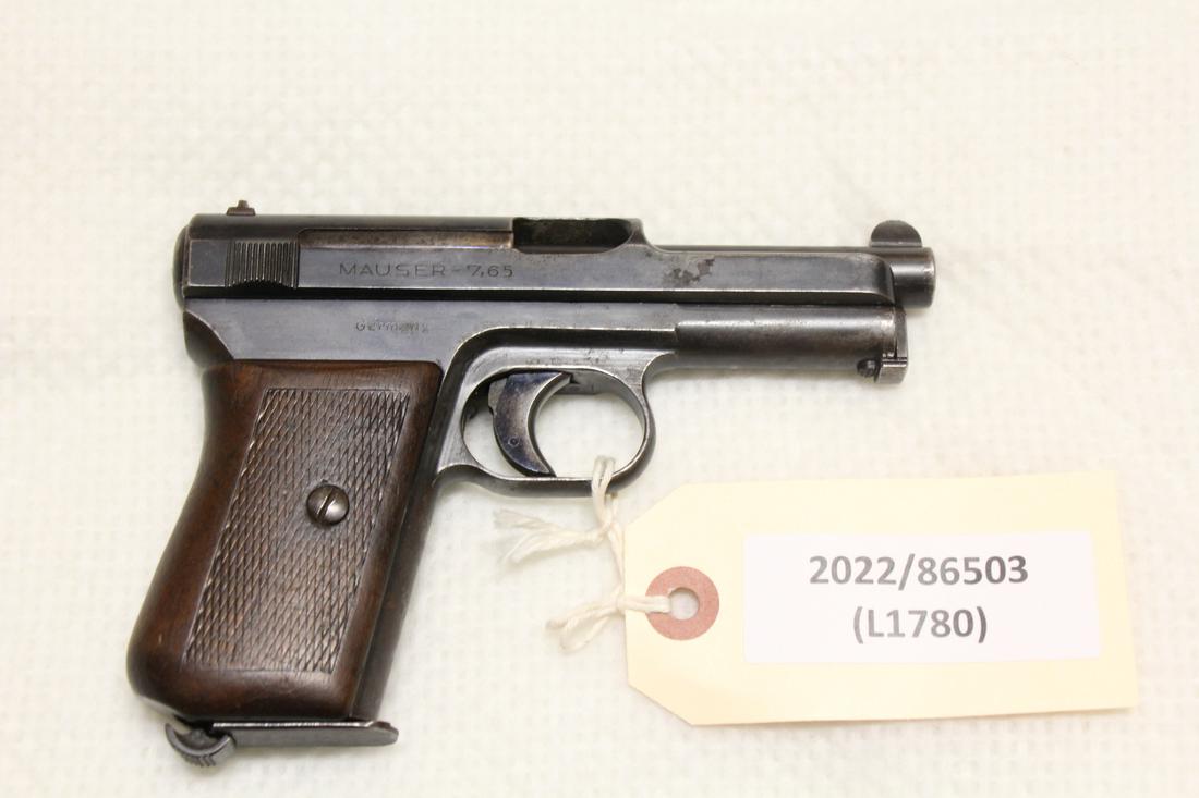 1925 POST WAR MAUSER MODEL 1914 7.65MM PISTOL: 1925 POST WAR MAUSER MODEL 1914 7.65MM PISTOL - INCLUDES ONE MAG, BEAUTIFUL CONDITION CALIBER: 7.65MM SERIAL#: 342541 USED FIREARM - C&R ELIGIBLE