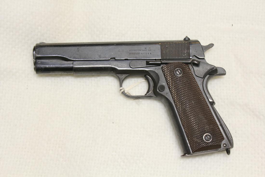 1944 REMINGTON RAND 1911A1 PISTOL: 1944 REMINGTON RAND 1911A1 PISTOL - US PROPERY MARKED, MOST LIKELY ARSENAL REFINISHEDCALIBER: 45ACP;SERIAL NUMBER: 1891368;USED FIREARM - INCLUDES ONE MAG(L1708)