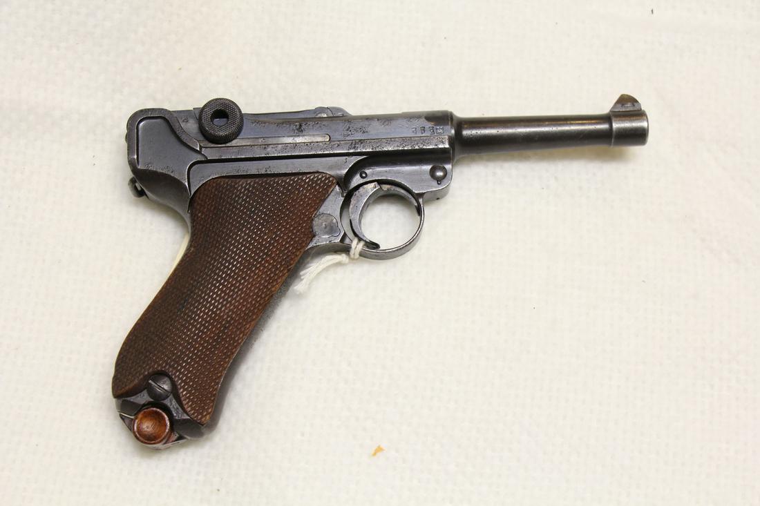 1912 GERMAN ERFURT P08 LUGER 9MM PISTOL: 1912 GERMAN ERFURT P08 LUGER 9MM PISTOL - ALL NUMBERS MATCHINGCALIBER: 9MM;SERIAL NUMBER: 9659;USED FIREARM - INCLUDES ONE MAG(L1710)