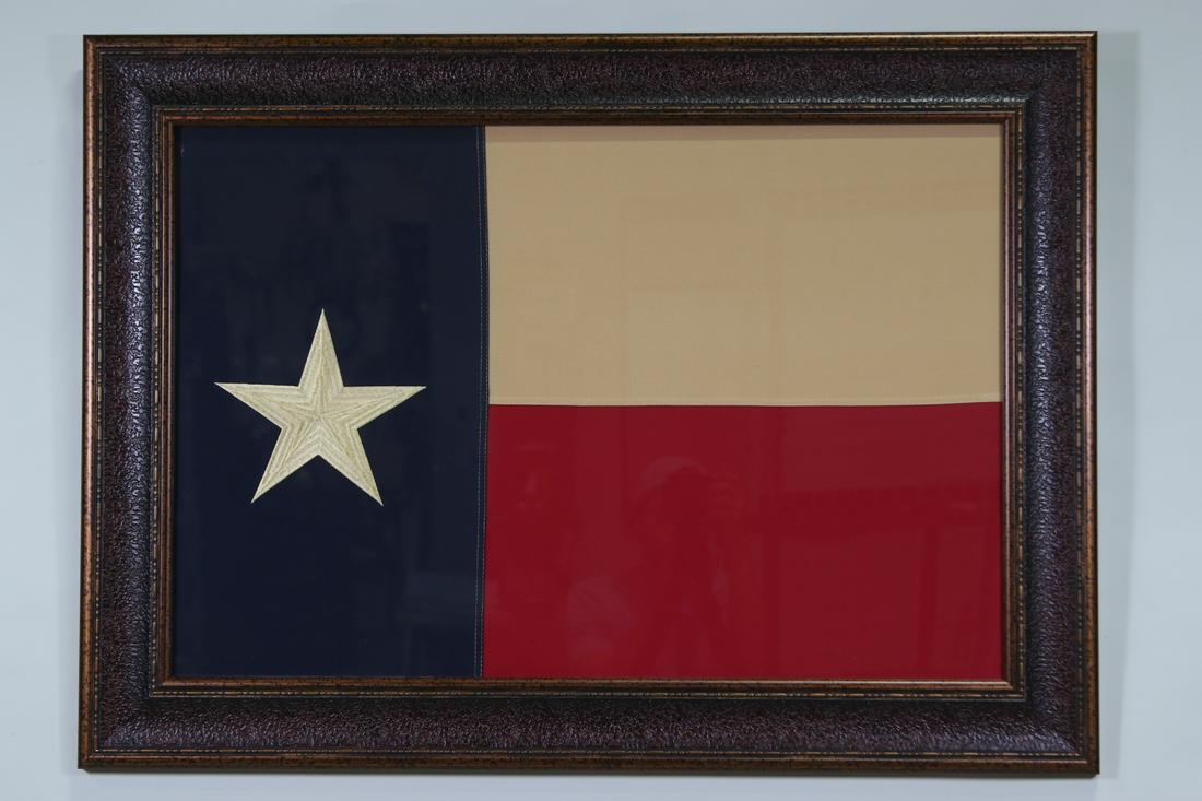 FRAMED STATE OF TEXAS FLAG: FRAMED STATE OF TEXAS FLAG Height: 30 in. by Width: 41 in. by Depth: 1