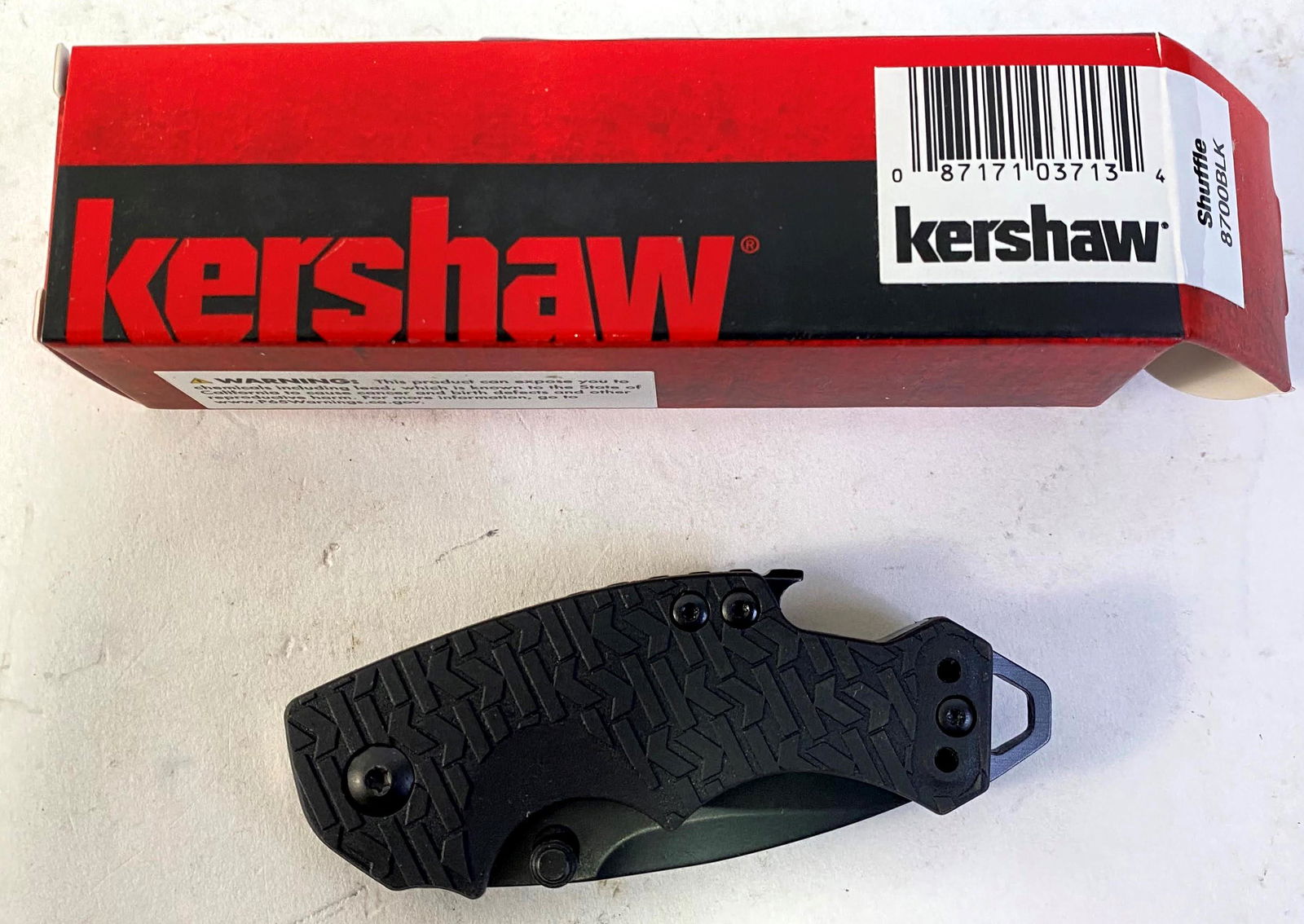 KERSHAW SHUFFLE BW/PL 2.4in BLACK KNIFE: KERSHAW SHUFFLE BW/PL 2.4in BLACK KNIFE WITH BOTTLE CAP OPENER