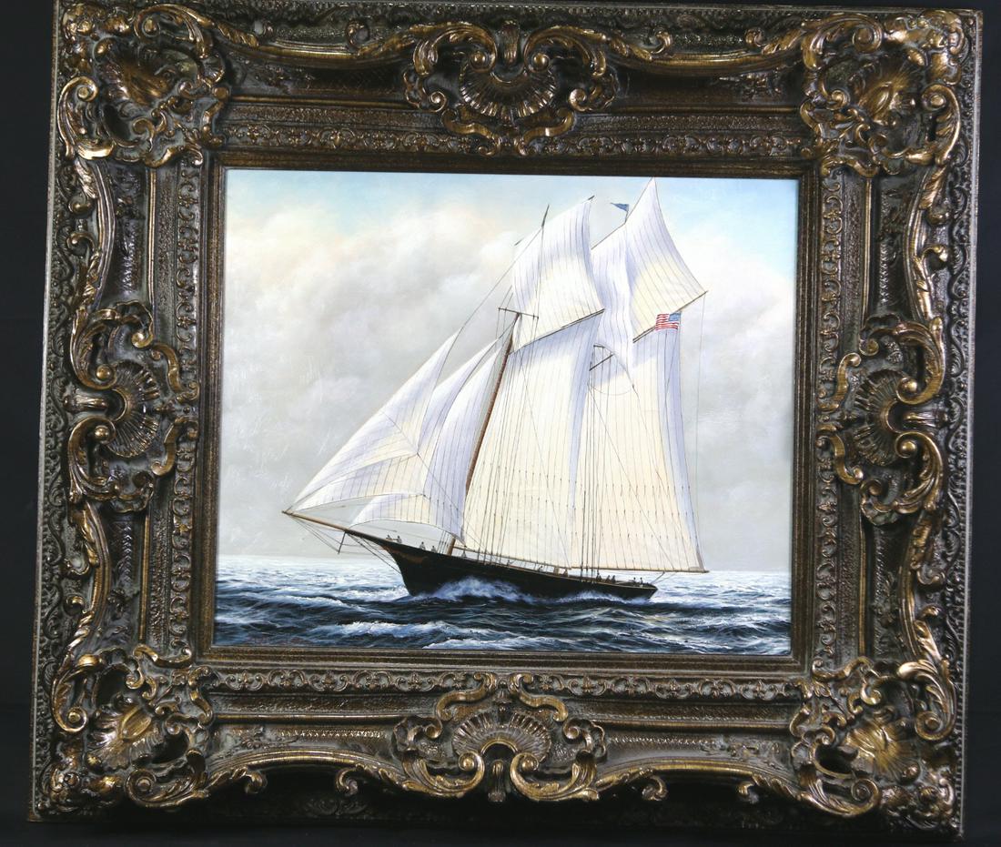 SAIL BOAT AT SEA ACRYLIC ON CANVAS (1 of 7)