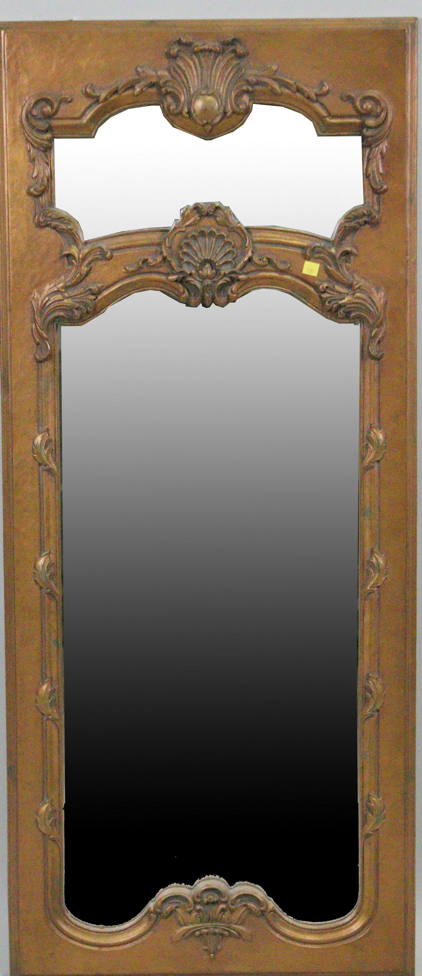 CARVED & GILT FRAMED MIRROR TRUMEAU (1 of 7)