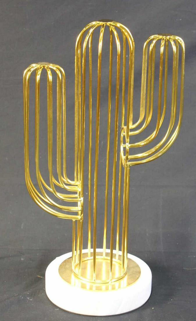 GILT METAL CACTUS SCULPTURE (1 of 2)
