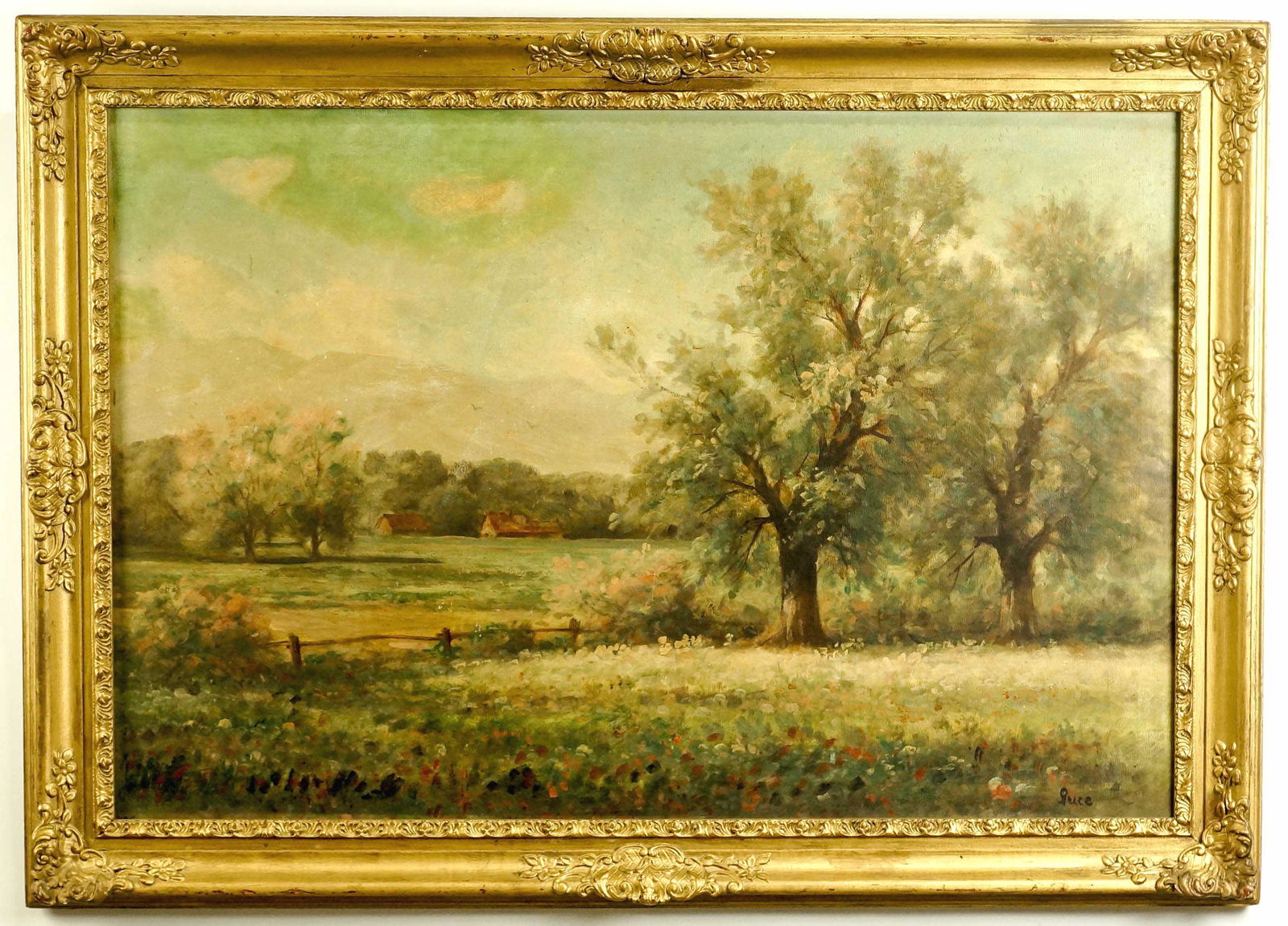 PUCE POST IMPRESSIONIST LANDSCAPE OIL ON CANVAS (1 of 3)