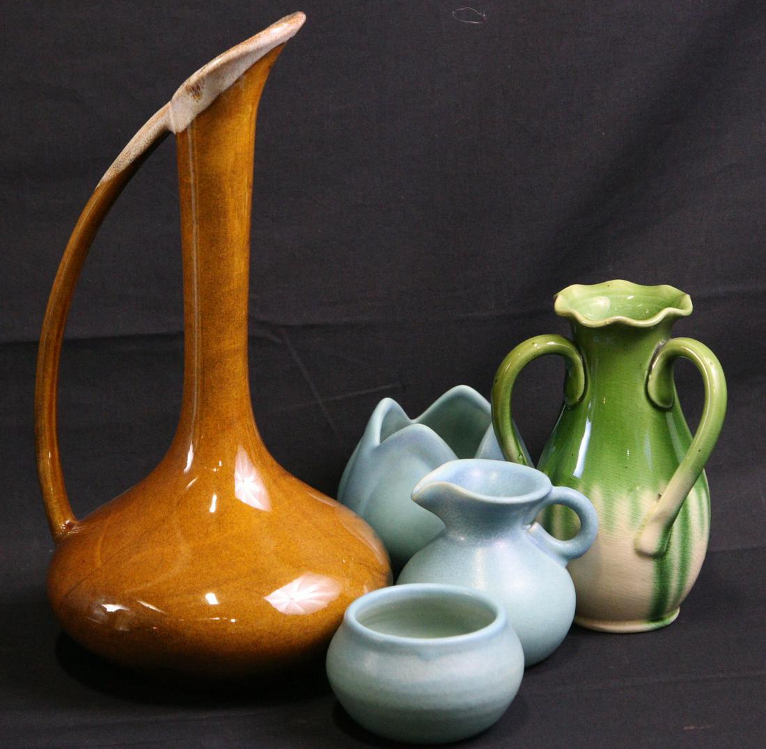 FIVE VINTAGE VAN BRIGGLE AMERICAN POTTERY PIECES (1 of 8)