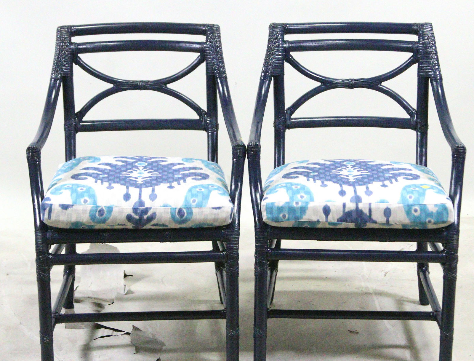 SIX MCGUIRE MID-CENTURY MODERN RATTAN ARMCHAIRS (1 of 8)