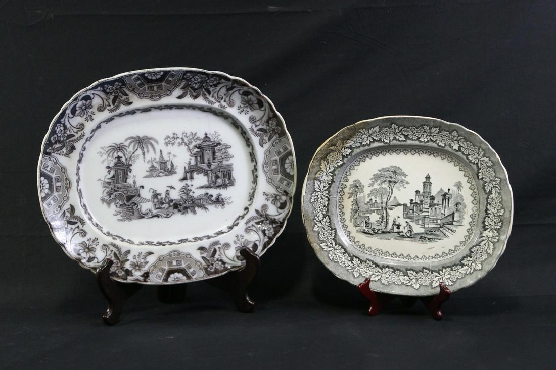 TWO 19th CENTURY ENGLISH TRANSFERWARE PLATTERS (1 of 5)