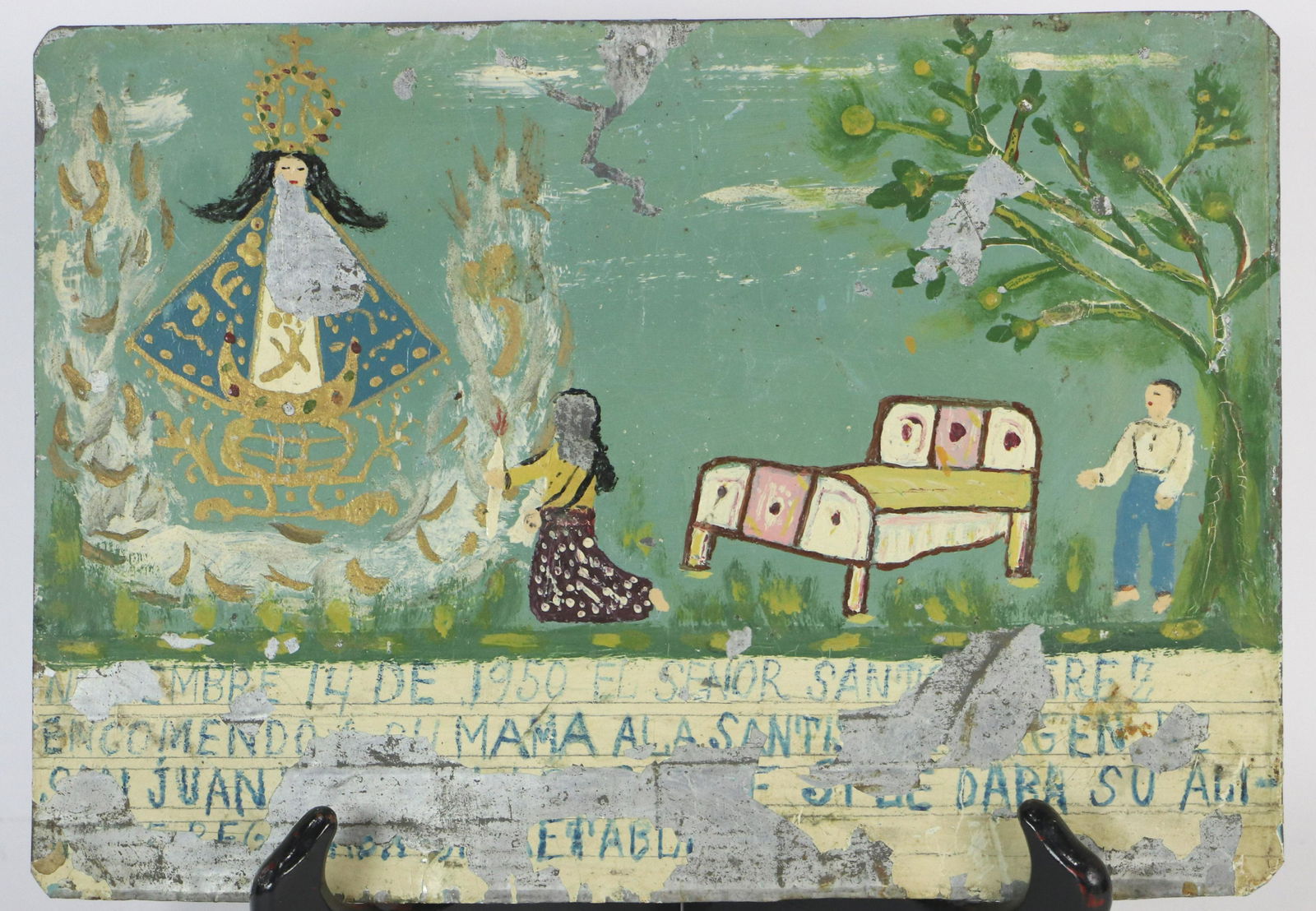 MEXICAN RETABLO PAINTING ON TIN (1 of 1)