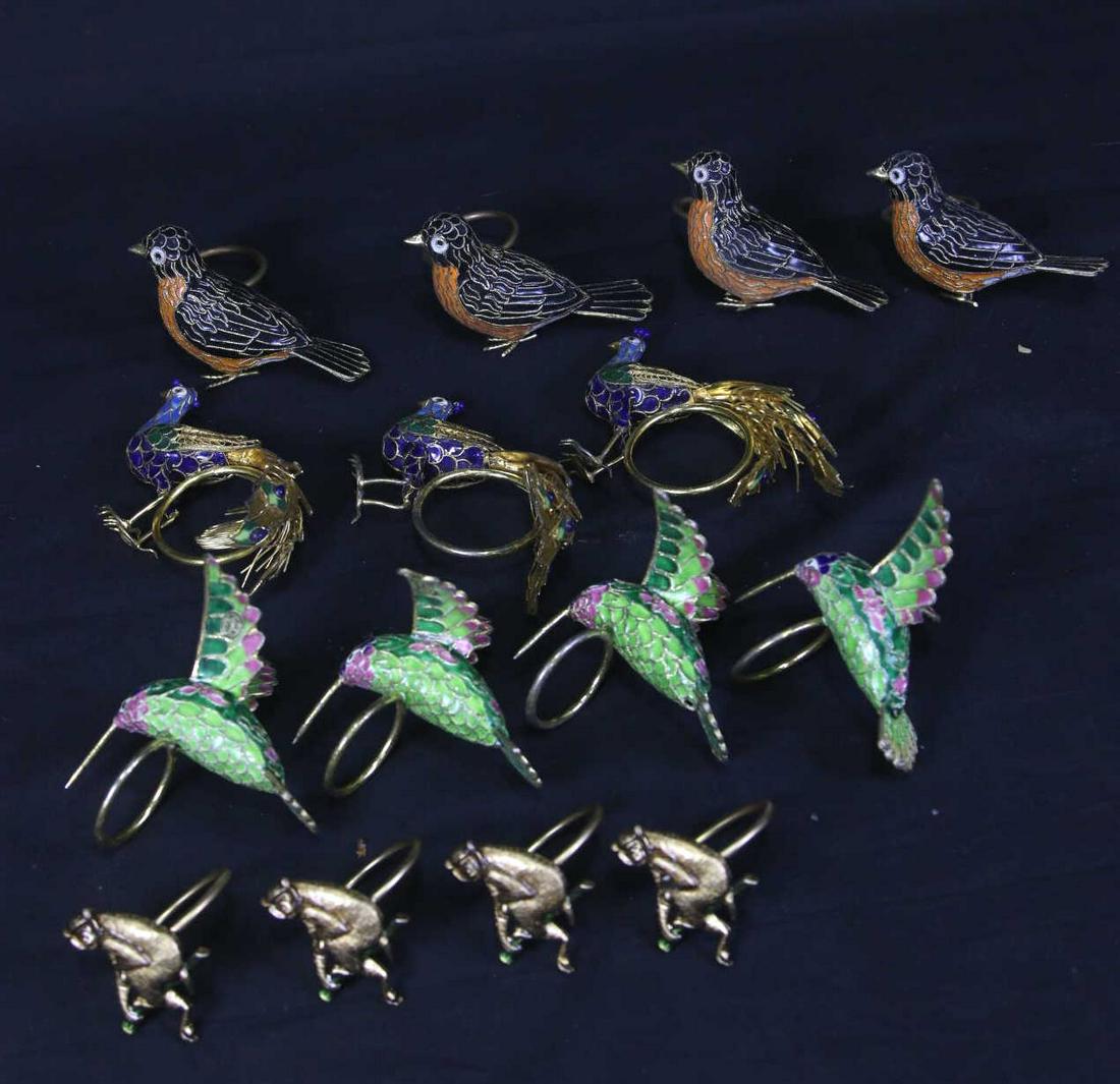 SET OF 15 BIRD & MONKEY MOTIF NAPKIN RINGS (1 of 3)