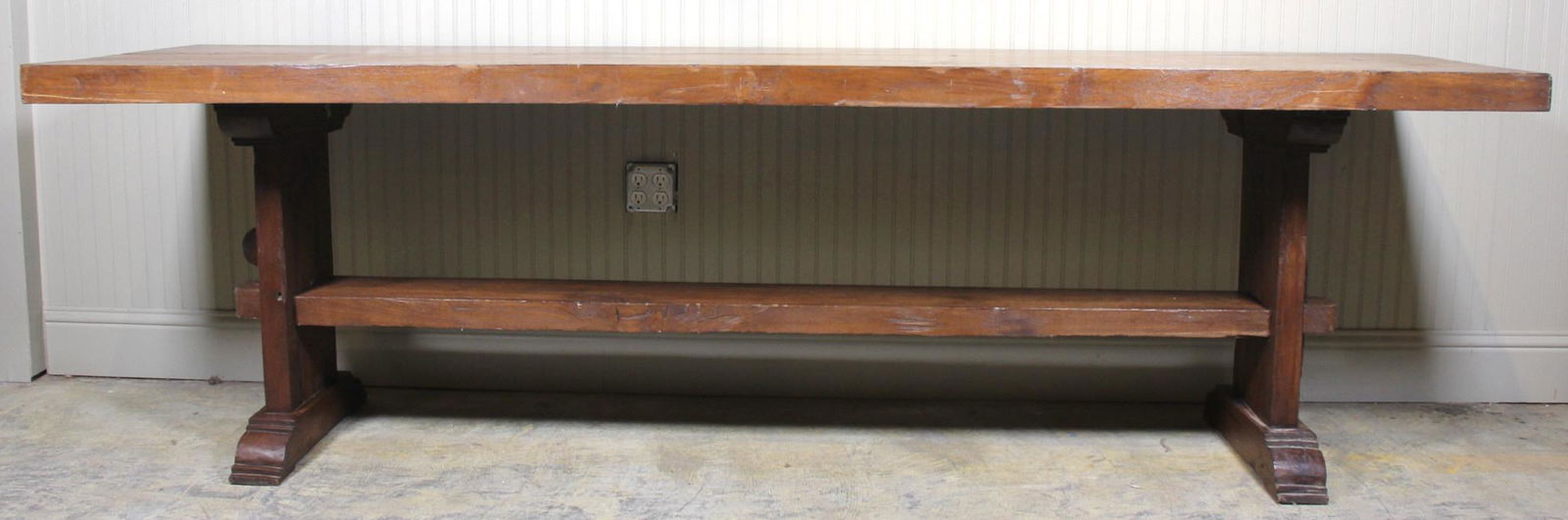 2.5 INCH THICK TOP NARROW SOLID MAHOGANY TABLE (1 of 4)