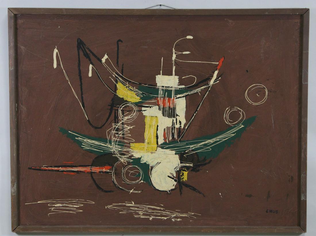 EMUS BROWN ABSTRACT PAINTING OIL ON FIBERGLASS (1 of 6)