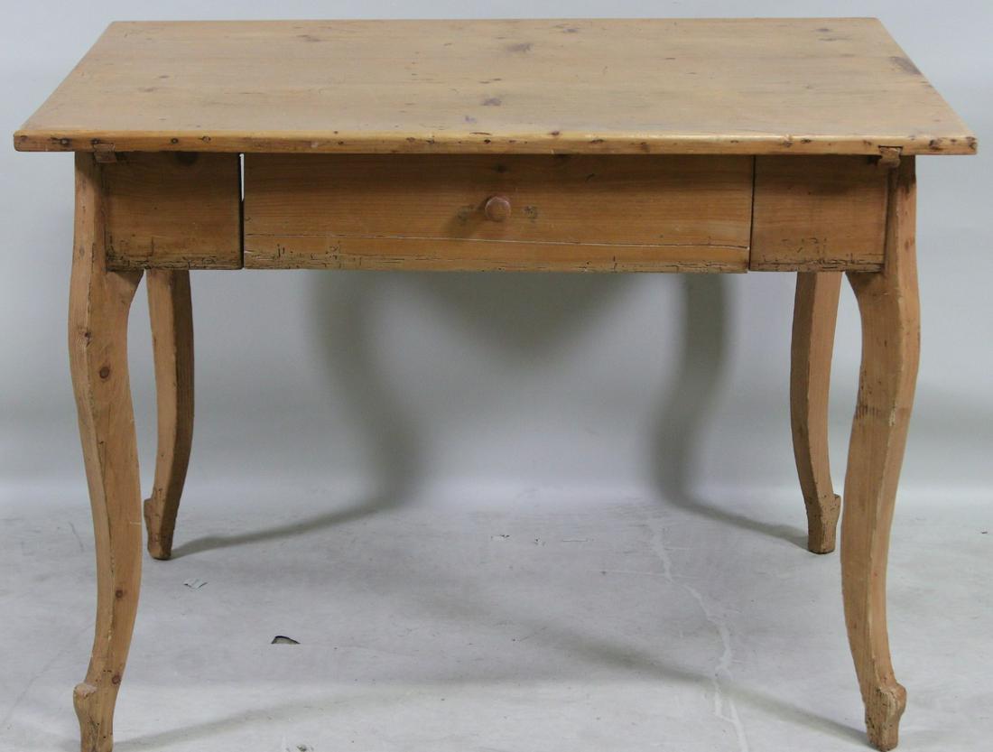 ANTIQUE COUNTRY FRENCH PINE DESK WITH DRAWER (1 of 5)
