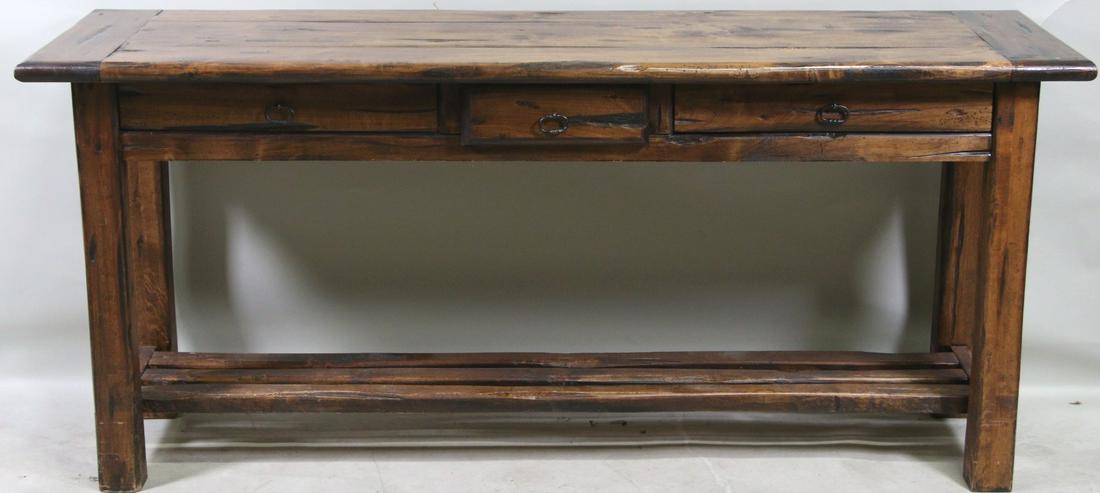 VINTAGE LOOK FRENCH DISTRESSED PINE CONSOLE TABLE (1 of 4)