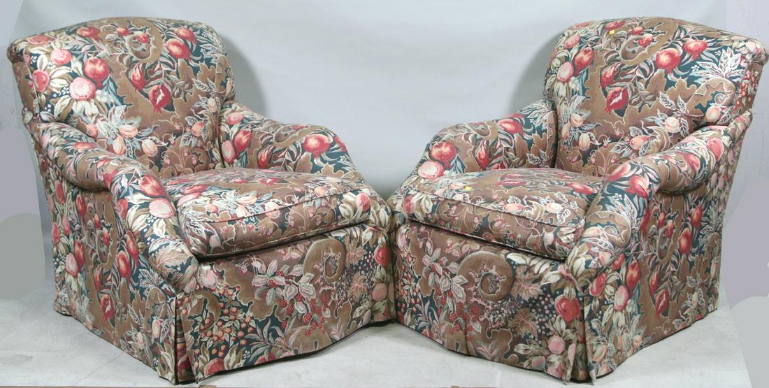 PAIR OF RALPH LAUREN FABRIC CLUB CHAIRS (1 of 6)