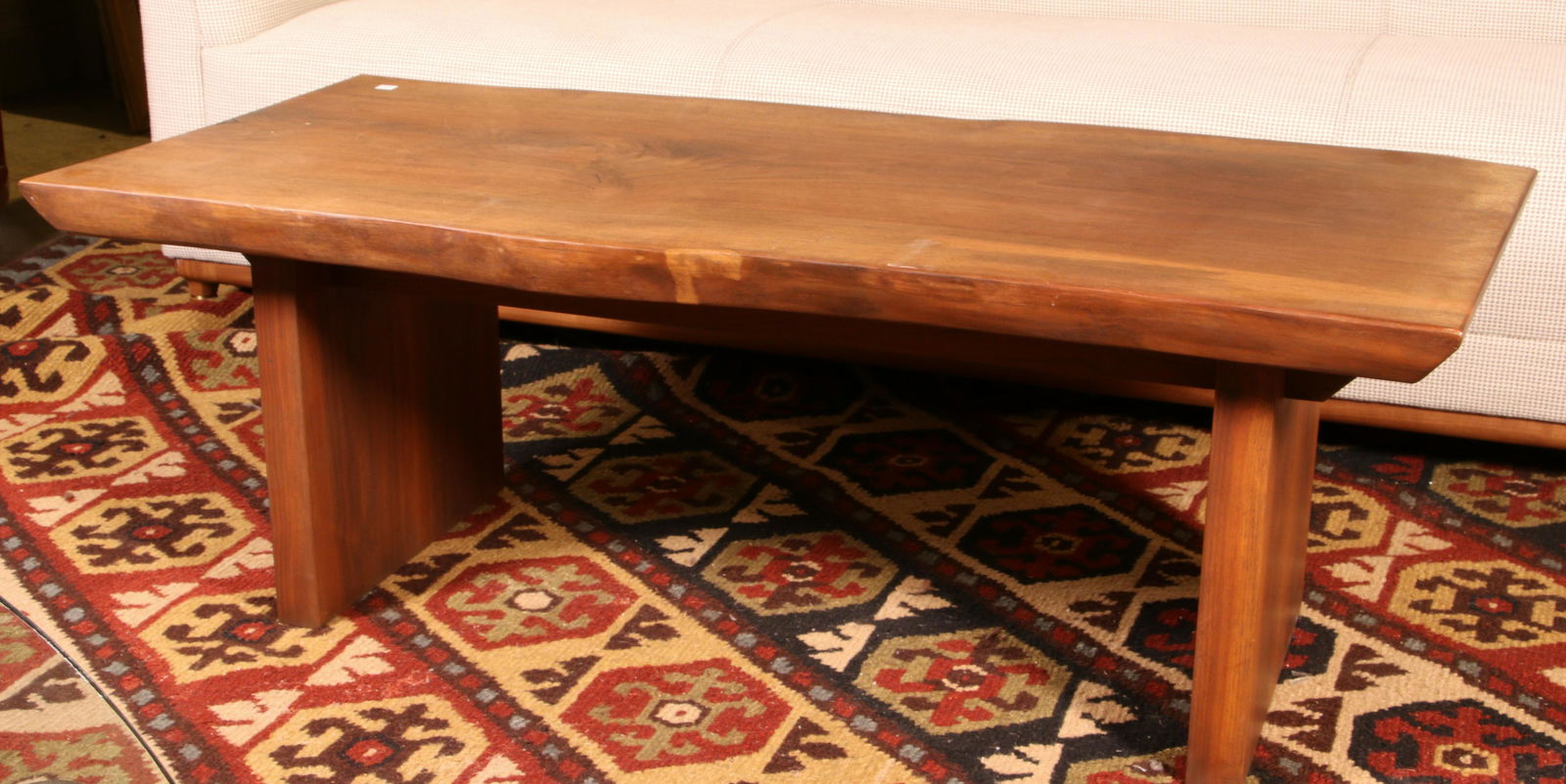 SLICED WOOD PLANK TOP COFFEE TABLE (1 of 1)