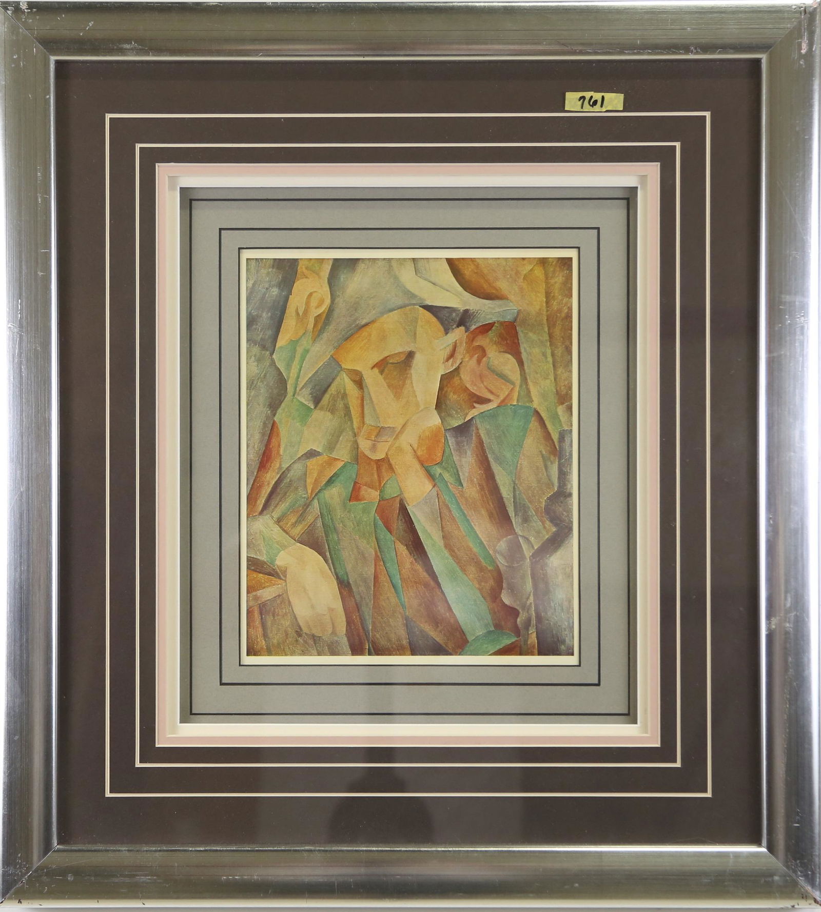 NICELY FRAMED CUBIST STYLE PORTRAIT PRINT (1 of 2)