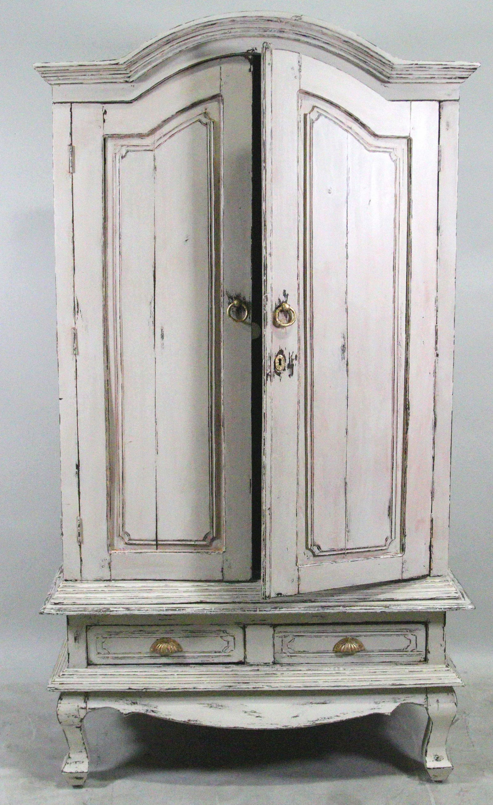 FRENCH STYLE DISTRESSED WHITE LINEN PRESS (1 of 4)