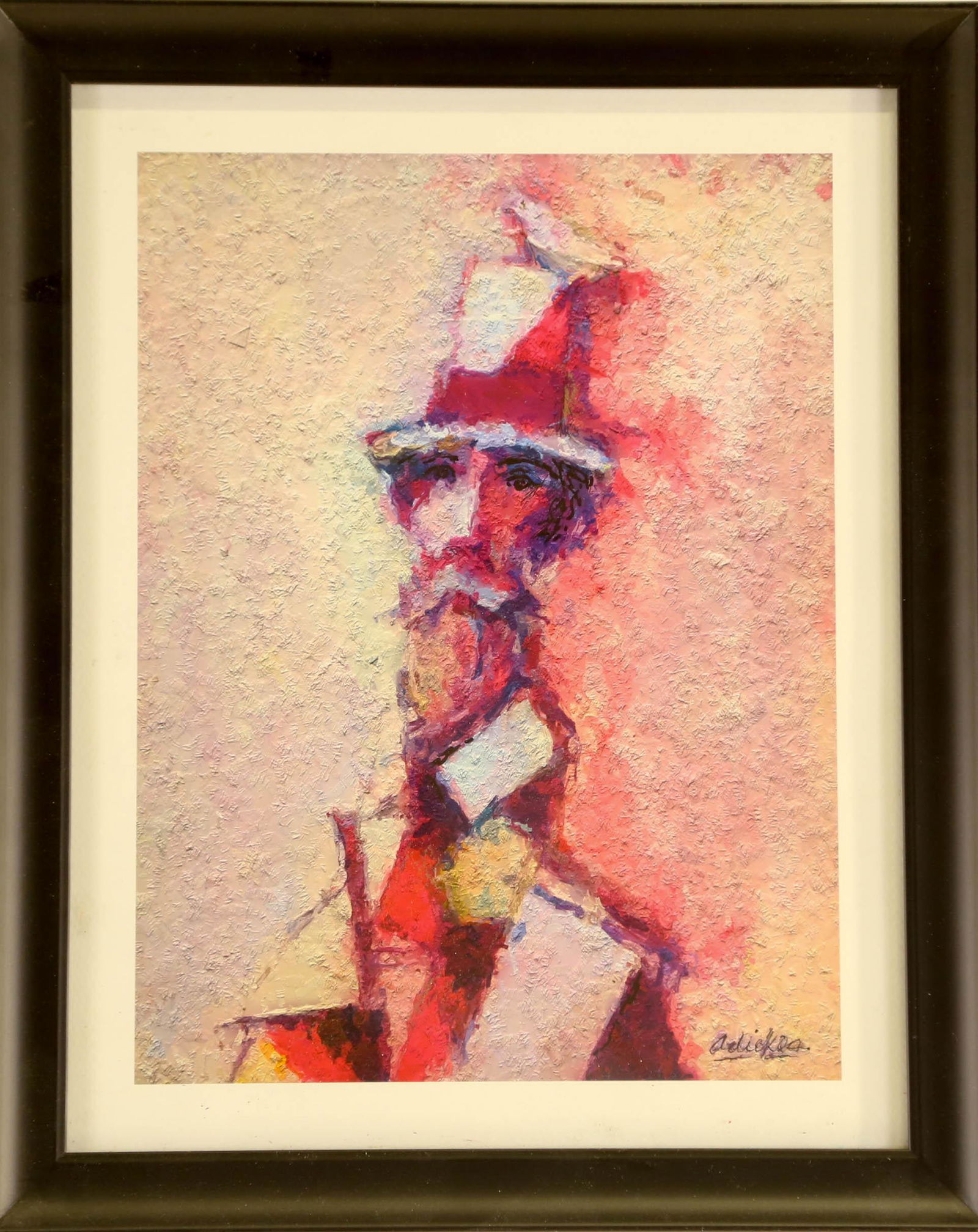 DAVID ADICKES "BEAREDED MAN" LITHOGRAPH: DAVID ADICKES "BEAREDED MAN" LITHOGRAPH. Height: 16 & 12 in. by Width: 13 & 9 in.