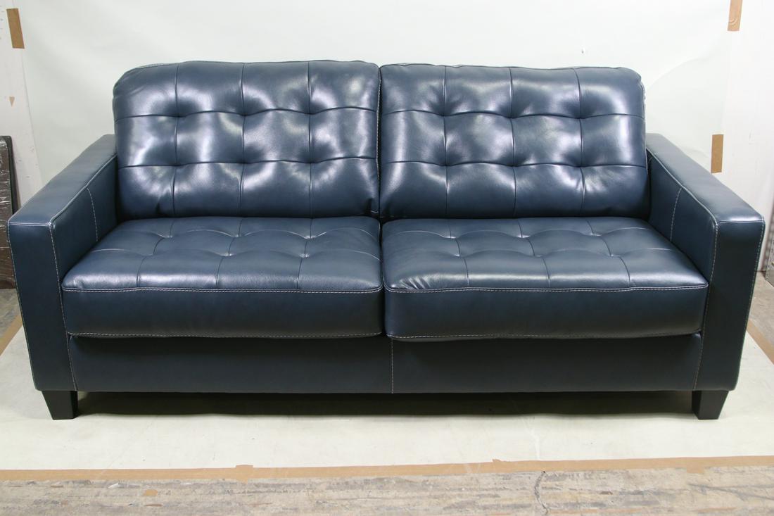BLUE LEATHER SOFA (1 of 4)