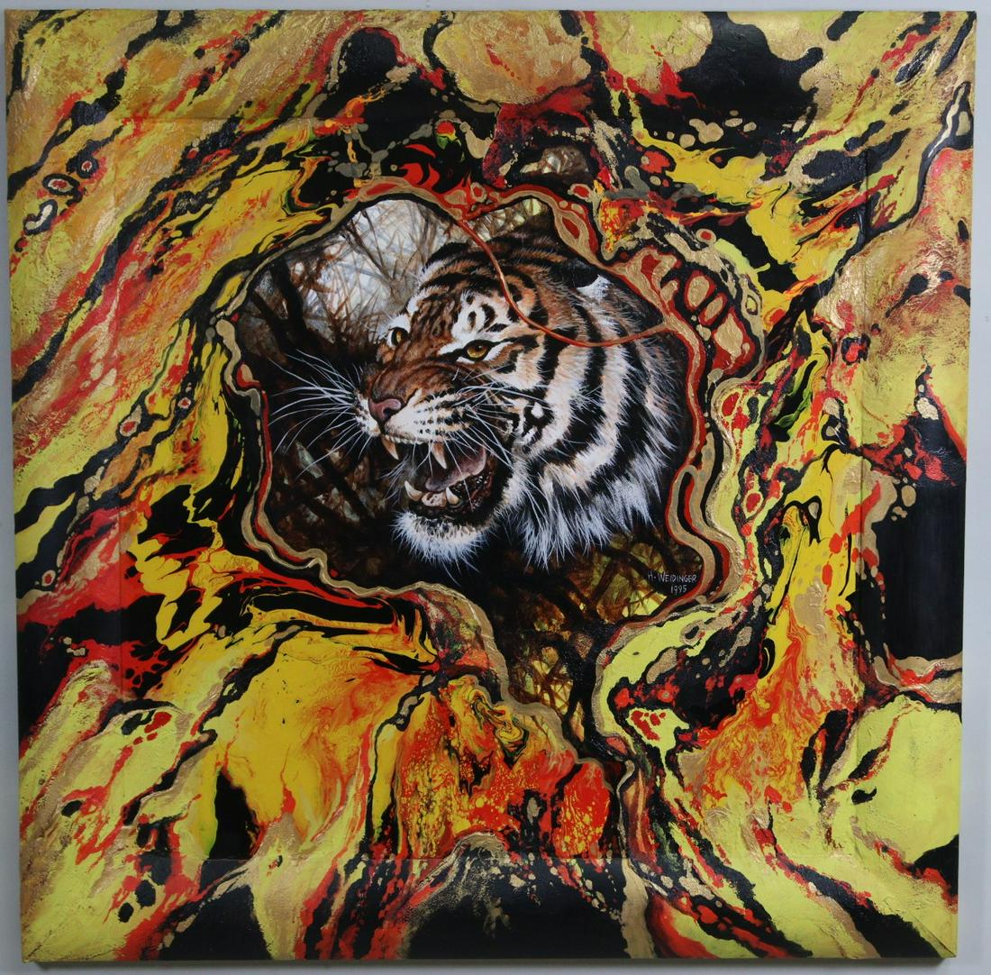 TIGER PAINTING BY HUBERT WEIDINGER 1995 (1 of 4)