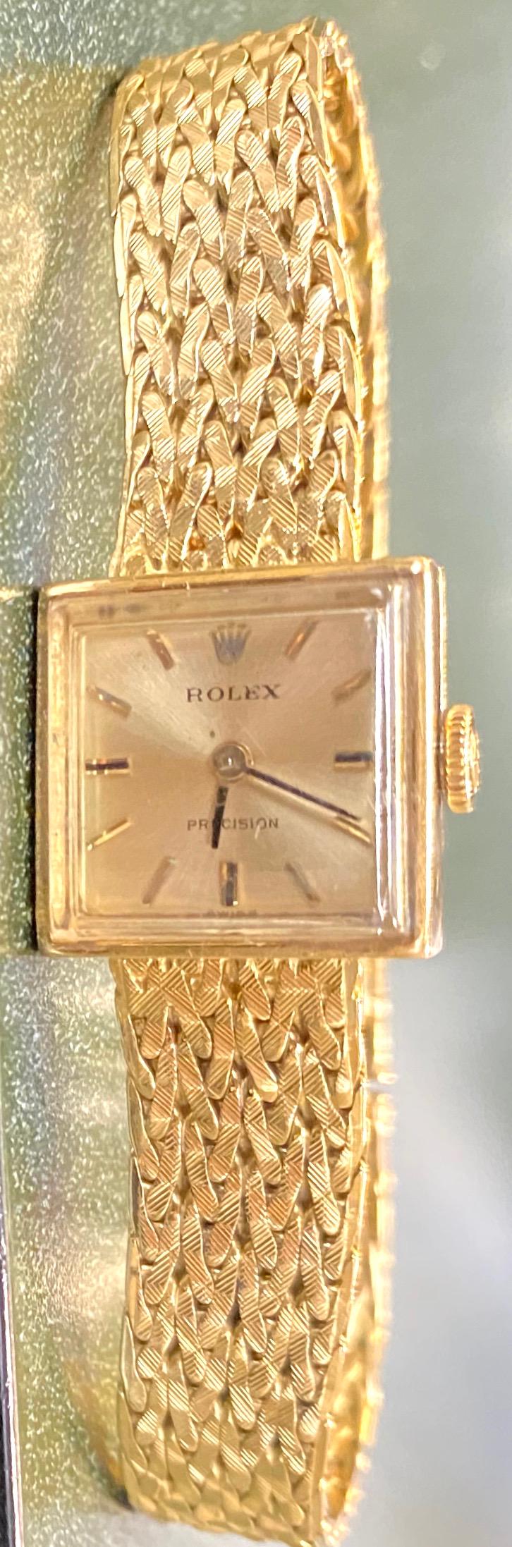 VINTAGE LADIES ROLEX PRECISION 18kt GOLD BRACELET Watch: VINTAGE LADIES ROLEX PRECISION 18kt GOLD BRACELET Watch