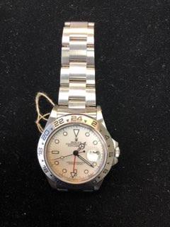 ROLEX EXPLORER MODEL 16550 RARE WHITE DIAL STEEL: 1986-1987 ROLEX EXPLORER MODEL 16550 RARE WHITE DIAL STAINLESS STEEL Watch - TRANSITIONAL MODEL