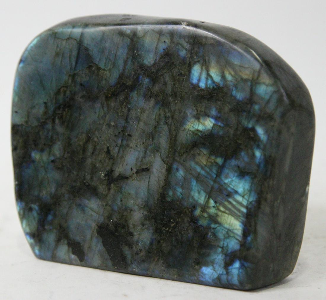 3.2lb YELLOW, BLUE, & GREEN LABRADORITE: 3.2lb YELLOW, BLUE, & GREEN LABRADORITE - (LA21) 3.2LBS Height: 4.5 in. by Width: 5 in. by Depth: 2.5