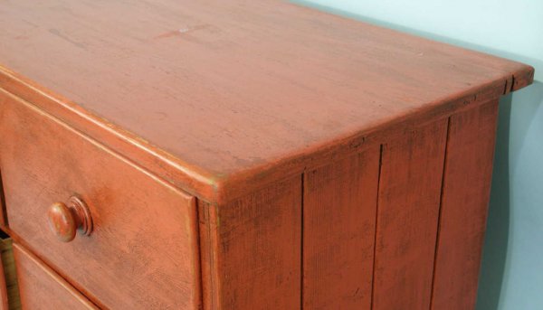 LARGE PAINTED COUNTRY FRENCH CHEST OF DRAWERS - 6
