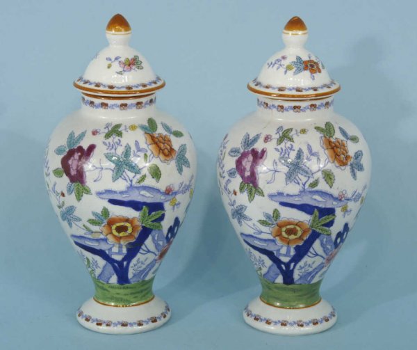 PAIR OF ANTIQUE DELFT LIDDED JARS
